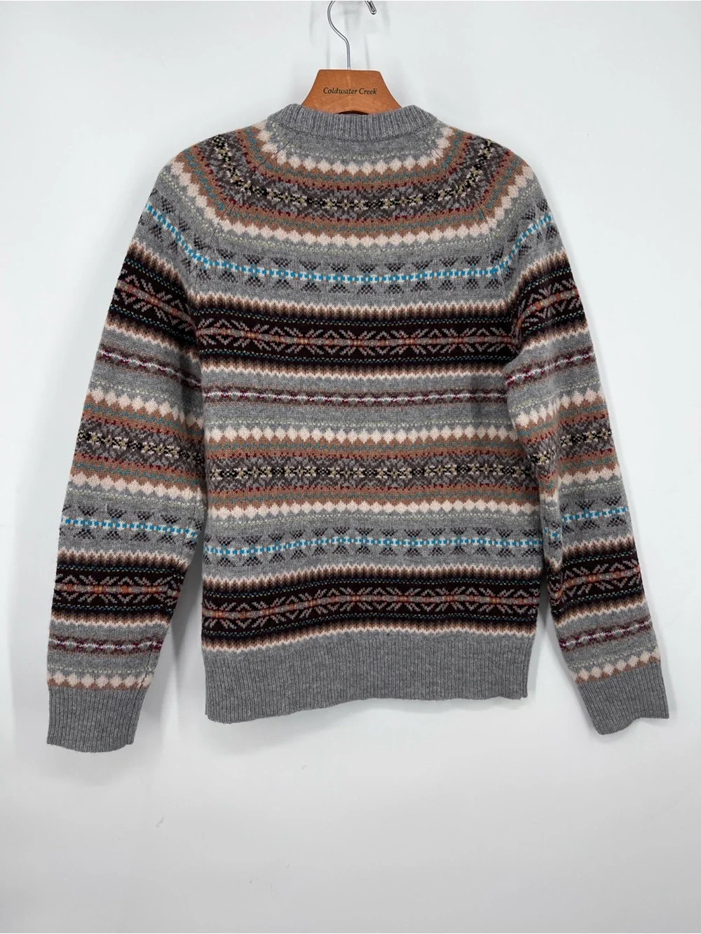 J. Crew Men’s Lambswool Fair Isle Pattern Crewneck Sweater Small